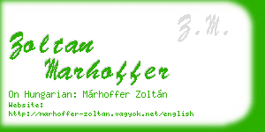 zoltan marhoffer business card
