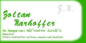 zoltan marhoffer business card
